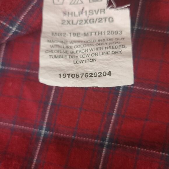 Wrangler  Flex For Comfort Men's Red Plaid Long Sleeve Button Down Shirt  2XL - Picture 8 of 12